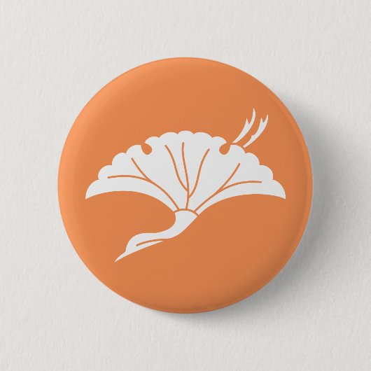 Kran-förmiges Ginkgoblatt Button (Vorderseite)