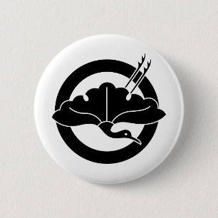 Kran-förmiges Ginkgoblatt Button