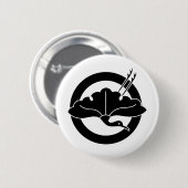 Kran-förmiges Ginkgoblatt Button (Vorne & Hinten)