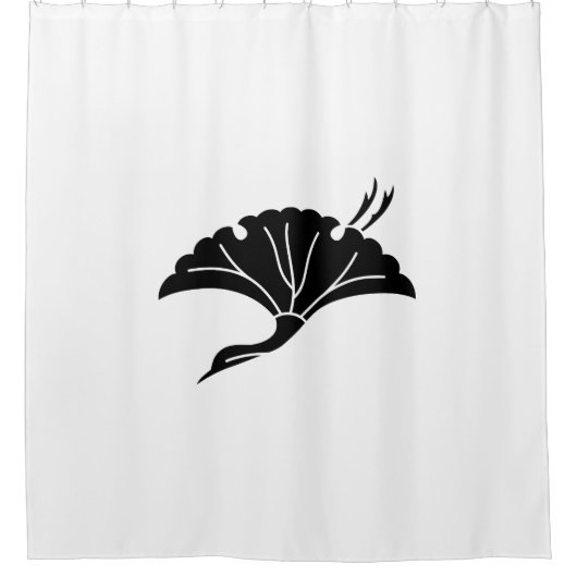 Kran-förmiges Ginkgoblatt Duschvorhang (Vorderseite)