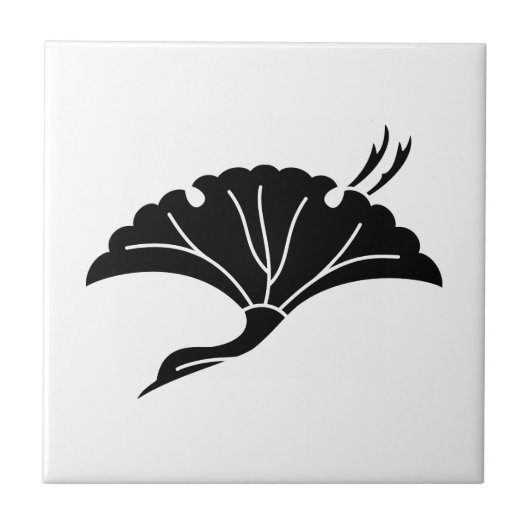 Kran-förmiges Ginkgoblatt Fliese (Vorderseite)