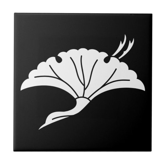 Kran-förmiges Ginkgoblatt Fliese (Vorderseite)