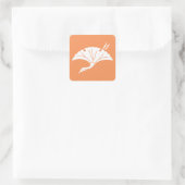 Kran-förmiges Ginkgoblatt Quadratischer Aufkleber (Tasche)