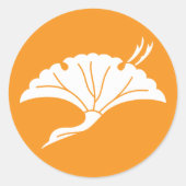 Kran-förmiges Ginkgoblatt Runder Aufkleber (Vorderseite)
