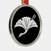 Kran-förmiges Ginkgoblatt Silbernes Ornament (Rechts)