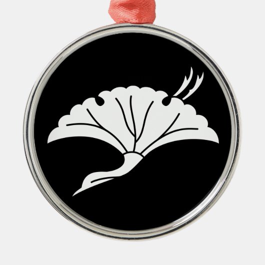 Kran-förmiges Ginkgoblatt Silbernes Ornament (Vorne)
