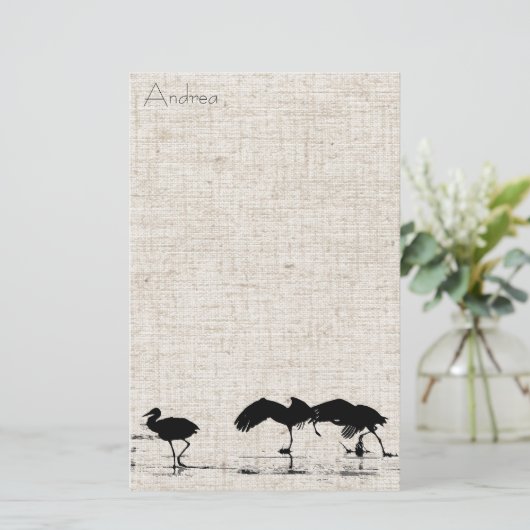 Kran-Leinen-Briefpapier Briefpapier (Stehend Vorderseite)