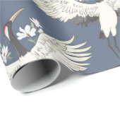 Kran, Muster, Vintage Abbildung eines fliegenden V Geschenkpapier (Rolleneckpunkt)