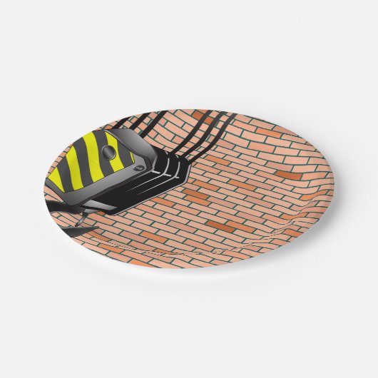 Kran-und Haken-PapierTeller Pappteller (Schrägansicht)