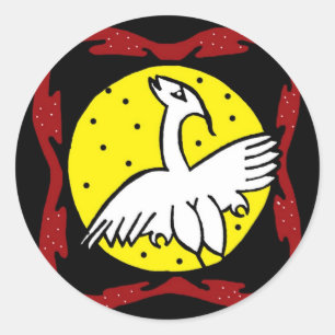 Kran- und Mondaufkleber Runder Aufkleber