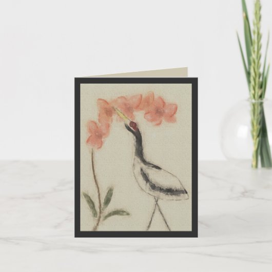 Kran-und Orchideen-Anmerkungs-Karte Karte (Vorderseite)