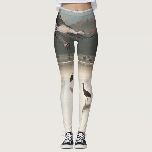 Kran-Vogel-Tier-Tier ganz über Druck-Leggings Leggings (Vorderseite)