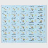 Kranbau LKW Individuelle Name & Alter Geschenkpapier (Flach)