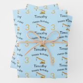 Kranbau LKW Individuelle Name & Alter Geschenkpapier Set (Beispiel)