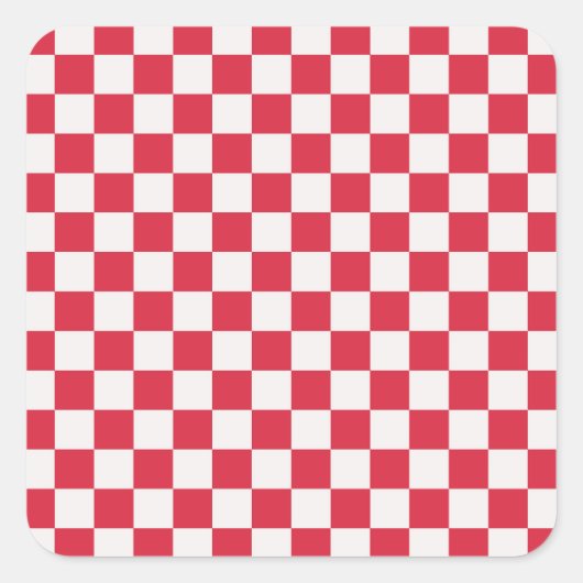 Kranbeeren-Sprudel-Karo-Muster Quadratischer Aufkleber (Vorderseite)
