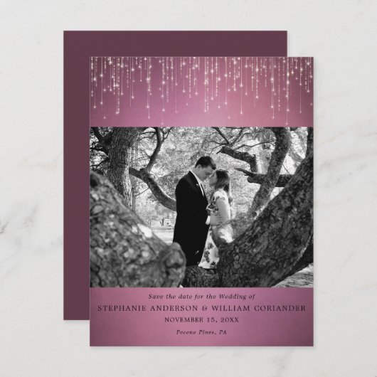 Kranberry-Foto Save the Date Einladung (Vorne/Hinten)