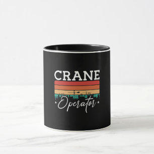 Kranbetreiber Baustellenarbeiter Retro Tasse
