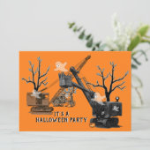 Kranbetreiber Halloween Northwest Engineering Einladung (Stehend Vorderseite)