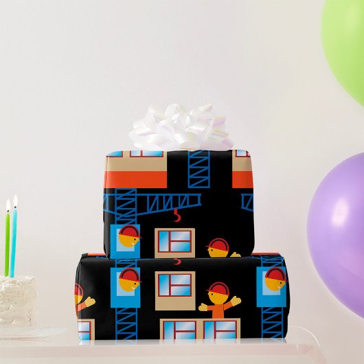 Kranbetreiber und Bauarbeiter Geschenkpapier