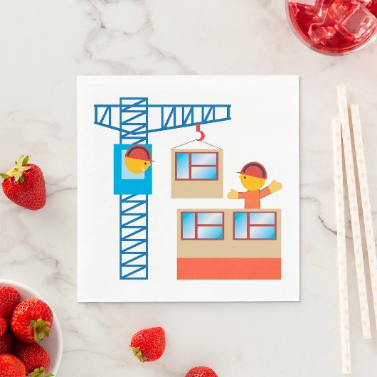 Kranbetreiber und Bauarbeiter Serviette