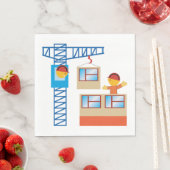 Kranbetreiber und Bauarbeiter Serviette (Beispiel)