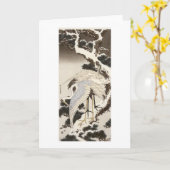 Krane an einem Kiefernbaum, Hokusai, 1832 Karte (Gelbe Blume)