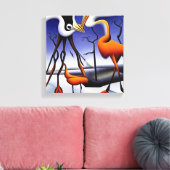 Krane auf der Winterlandschaft Leinwanddruck (Insitu (Wohnzimmer))