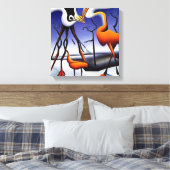 Krane auf der Winterlandschaft Leinwanddruck (Insitu (Schlafzimmer))