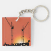 Krane auf einem Gebäude Schlüsselanhänger (Rückseite)