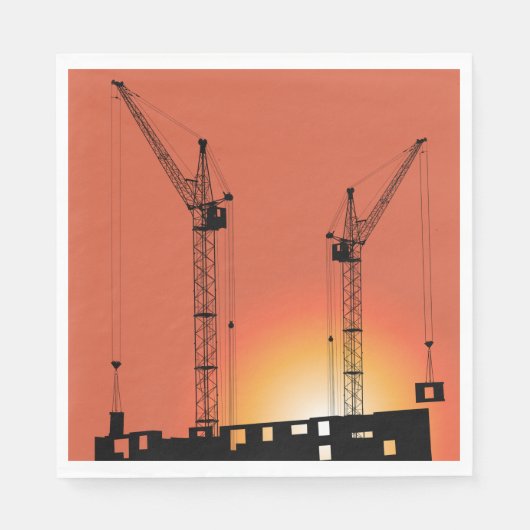 Krane auf einem Gebäude Serviette (Vorderseite)