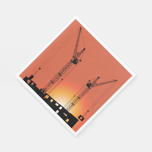 Krane auf einem Gebäude Serviette (Ecke)