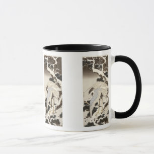 Krane auf einem Pinienbaum, Hokusai, 1832 Tasse, S Tasse