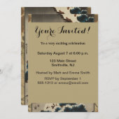 Krane auf einer schneebedeckten Pine Hokusai Einladung (Vorne/Hinten)