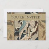 Krane auf einer schneebedeckten Pine Hokusai Einladung (Vorderseite)