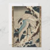 Krane auf einer schneebedeckten Pine Hokusai Einladung (Rückseite)
