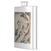 Krane auf einer schneebedeckten Pine Hokusai Flachmann (Links)