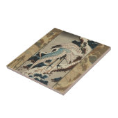 Krane auf einer schneebedeckten Pine Hokusai Fliese (Seite)