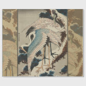 Krane auf einer schneebedeckten Pine Hokusai Geschenkpapier (Flach)