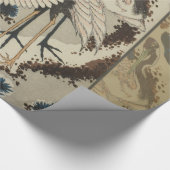 Krane auf einer schneebedeckten Pine Hokusai Geschenkpapier (Ecke)