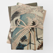 Krane auf einer schneebedeckten Pine Hokusai Geschenkpapier Set (Beispiel)