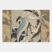 Krane auf einer schneebedeckten Pine Hokusai Geschenkpapier Set (Vorderseite)