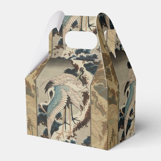 Krane auf einer schneebedeckten Pine Hokusai Geschenkschachtel (Vorderseite)