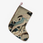 Krane auf einer schneebedeckten Pine Hokusai Kleiner Weihnachtsstrumpf (Vorderansicht (hängend))