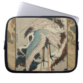 Krane auf einer schneebedeckten Pine Hokusai Laptopschutzhülle (Vorderseite)
