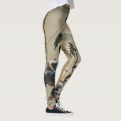 Krane auf einer schneebedeckten Pine Hokusai Leggings (Rechts)