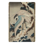 Krane auf einer schneebedeckten Pine Hokusai Mini Klemmbrett (Rückseite)