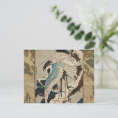 Krane auf einer schneebedeckten Pine Hokusai Postkarte (Stehend Vorderseite)