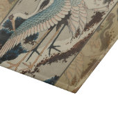 Krane auf einer schneebedeckten Pine Hokusai Schneidebrett (Ecke)