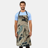 Krane auf einer schneebedeckten Pine Hokusai Schürze (Getragen)