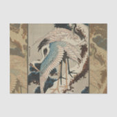 Krane auf einer schneebedeckten Pine Hokusai Seidenpapier (Vorderseite)